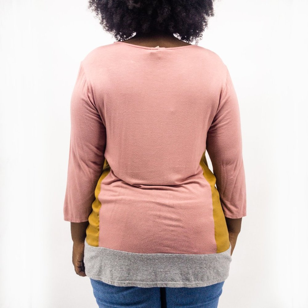 Anthropologie Dolan Left Coast Colorblock Top L - Picture 3 of 5